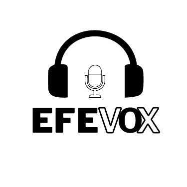 Efevox seslendirme markasını temsil eden kulaklık ve mikrofon simgeli logo